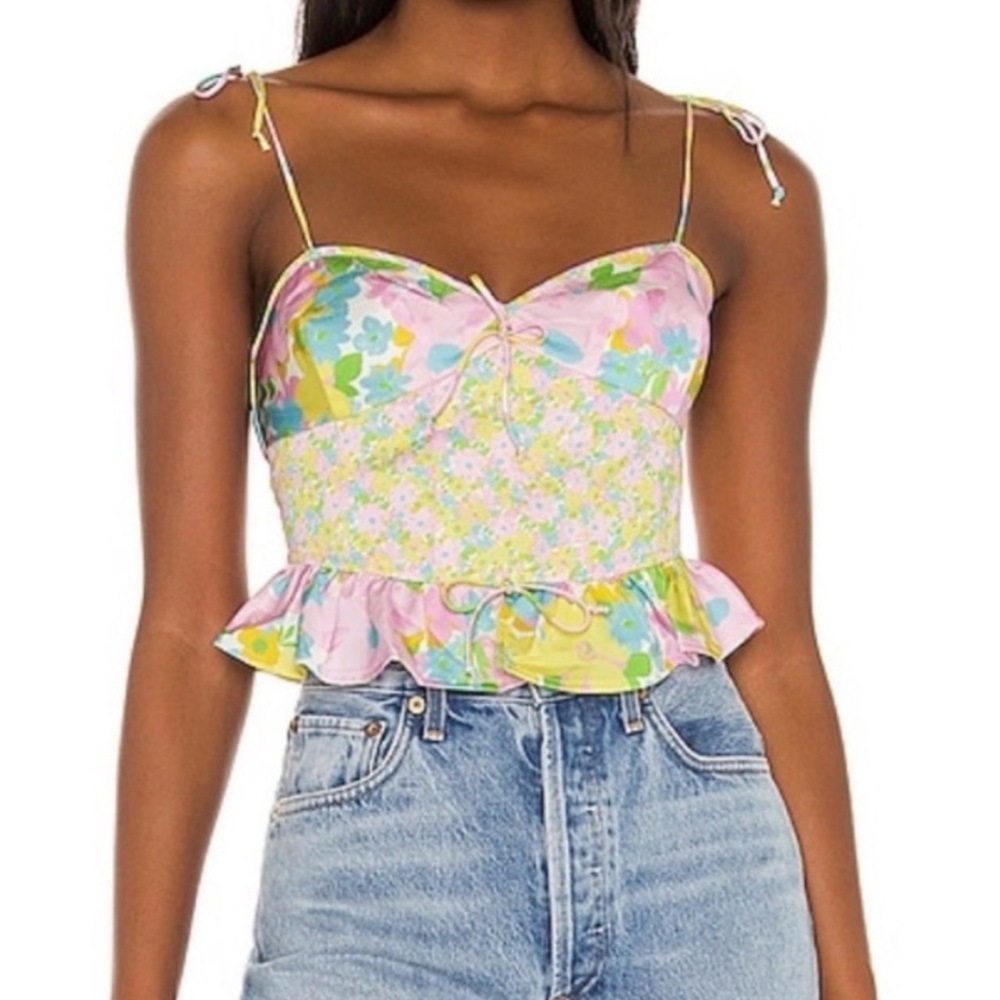 For love & lemons emily tie shoulder top